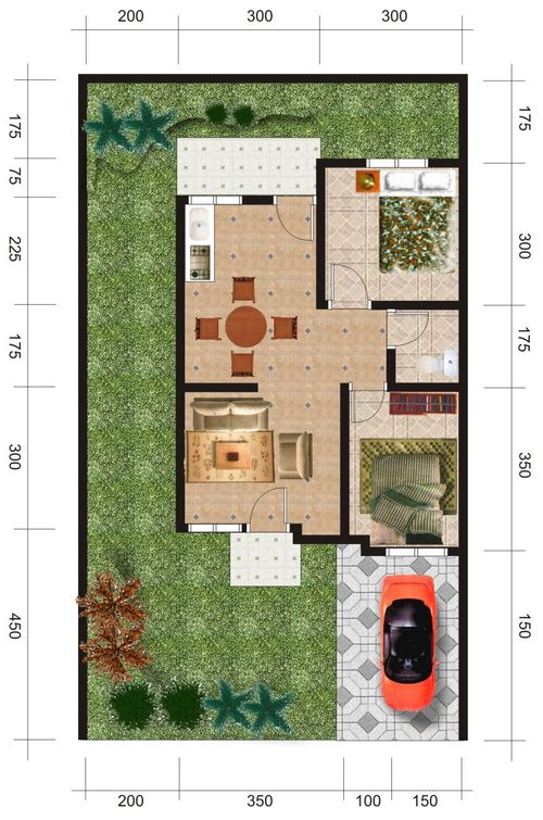 foto denah rumah tipe NURI 45 perumahan GRIYA ARWANA LESTARI