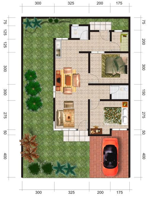 foto denah rumah tipe MAMBRUK 60 perumahan GRIYA ARWANA LESTARI