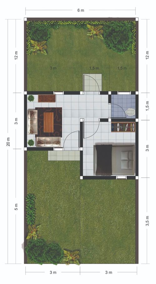 foto denah rumah tipe RSt. 23,5 / 90 perumahan Bumi Bajeng Permai Takalar