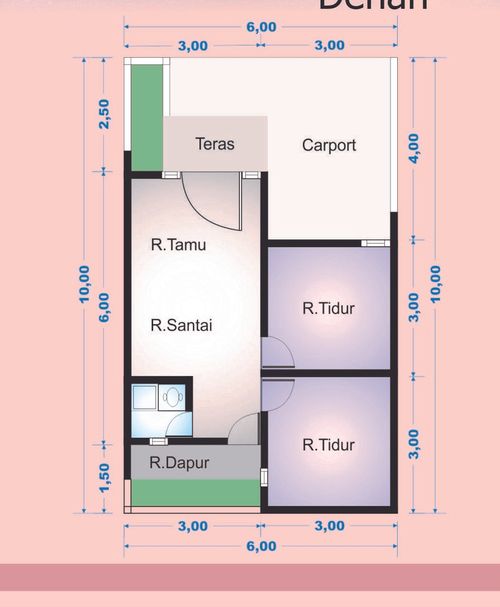 foto denah rumah tipe 36/60 perumahan VILLA LAVENDER REGENCY