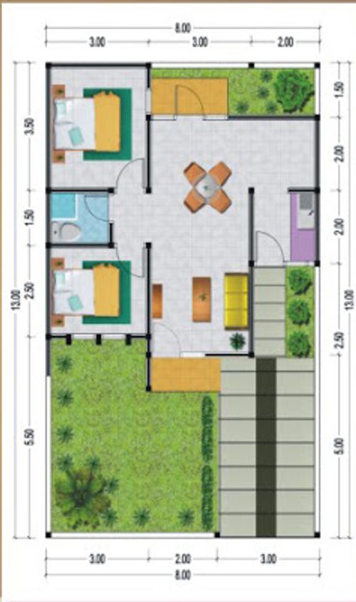 foto denah rumah tipe 54 perumahan Tubanyu Residence