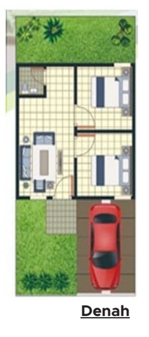 foto denah rumah tipe 36/72 perumahan Sunrise City Parepare