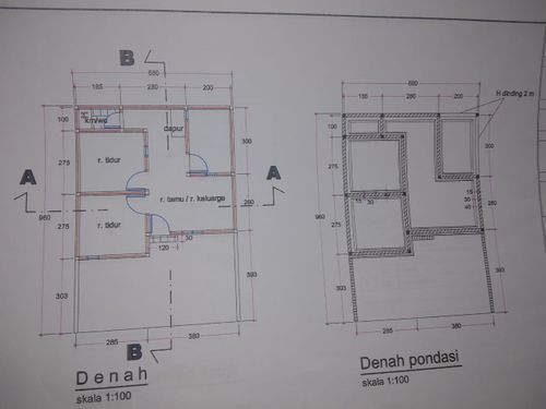foto denah rumah tipe 36/65 perumahan Perumahan Griya Pelem Permai
