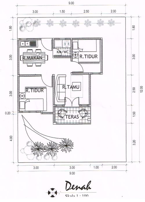 foto denah rumah tipe 42 perumahan PERMATA SAKTI