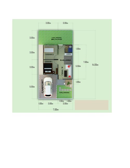 foto denah rumah tipe 36/98 perumahan GRAND ALFATIH RESIDENCE