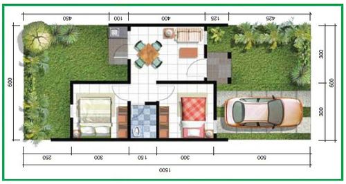 foto denah rumah tipe 36 bersubsidi perumahan Taman Marcapada Asri