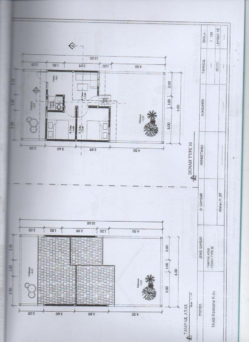 foto denah rumah tipe 30 perumahan Mukti Kencana Kulu