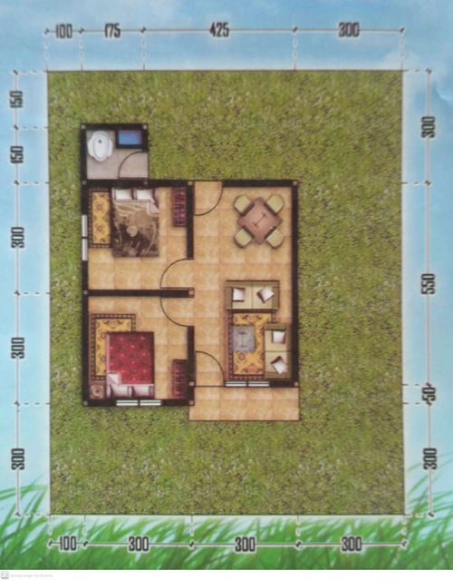 foto denah rumah tipe Subsidi 36/120 perumahan BTN Tosuraya