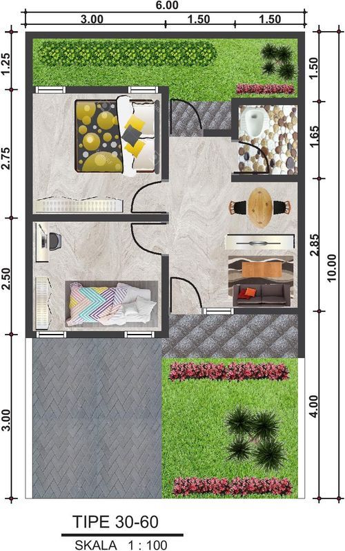 foto denah rumah tipe B14 perumahan Selaawi Permai
