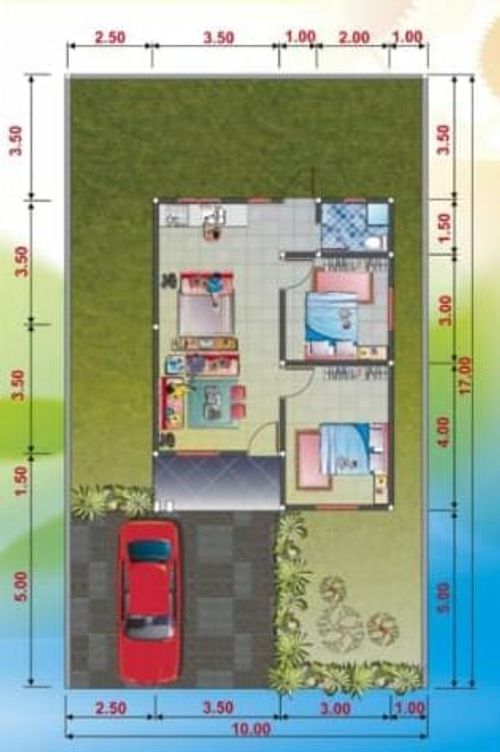 foto denah rumah tipe 45 perumahan SETAPUK ASRI