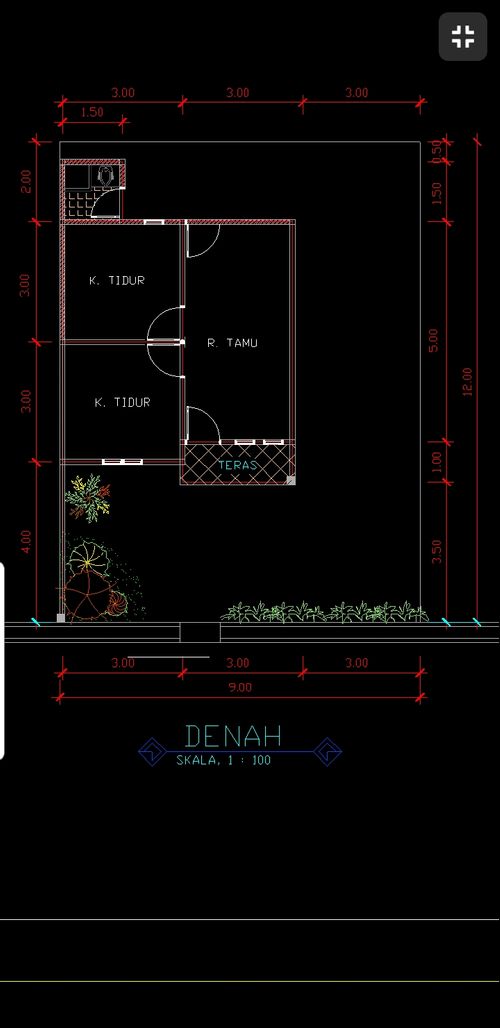 foto denah rumah tipe 36/108 perumahan Kumantan Asri