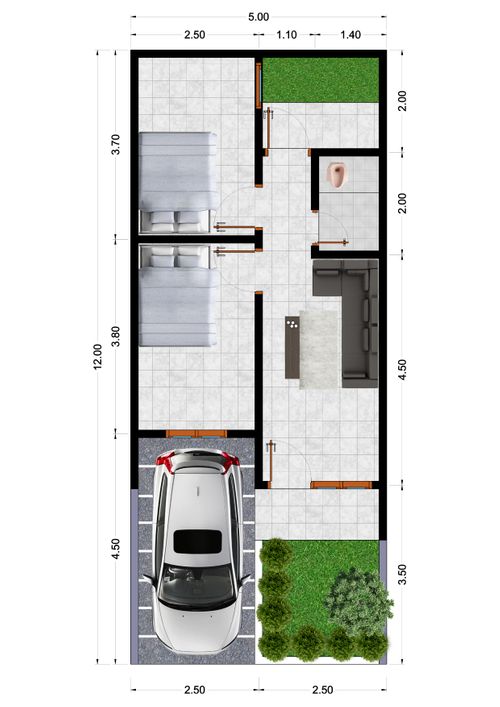 foto denah rumah tipe 36/60 perumahan Graha Cipta 5