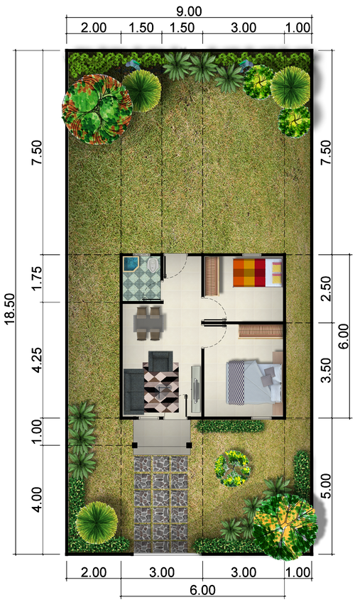 foto denah rumah tipe 36 perumahan HOMENESTY RESIDENCE 