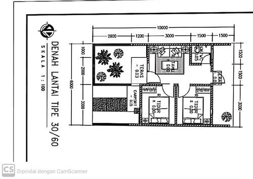 foto denah rumah tipe 30/60 perumahan BERSIH RESIDENCE