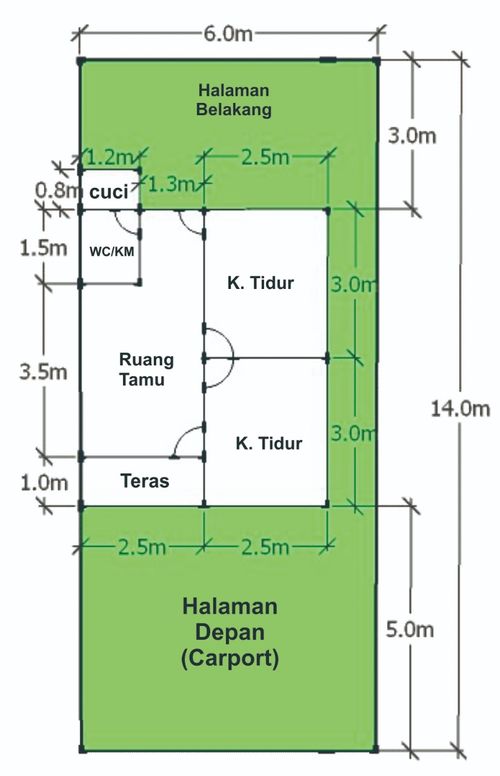 foto denah rumah tipe 30/84 perumahan GOLO PEOT RESIDENCE