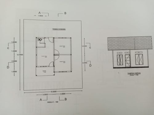foto denah rumah tipe 36 perumahan Pondok Bidadari Asri
