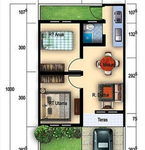 foto denah rumah tipe 36 perumahan PERUMAHAN MARIO RESIDENCE