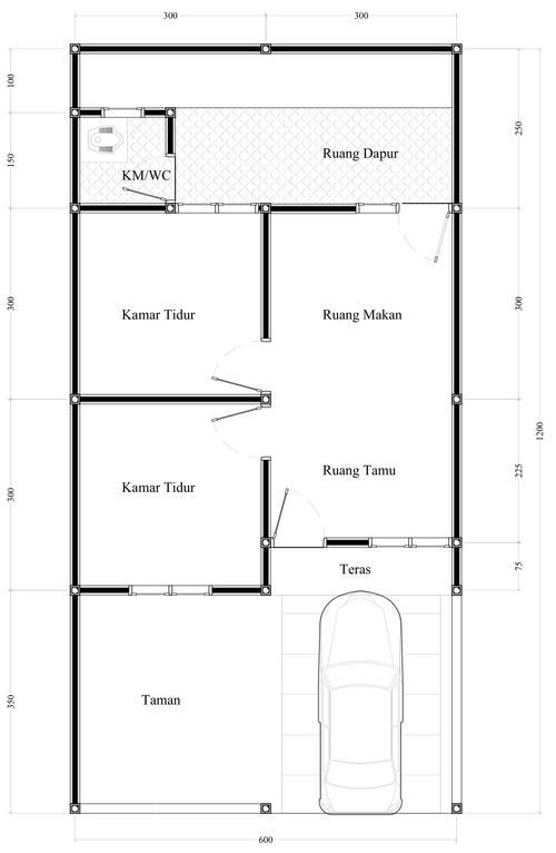 foto denah rumah tipe 36/72 perumahan BwK Azhoka