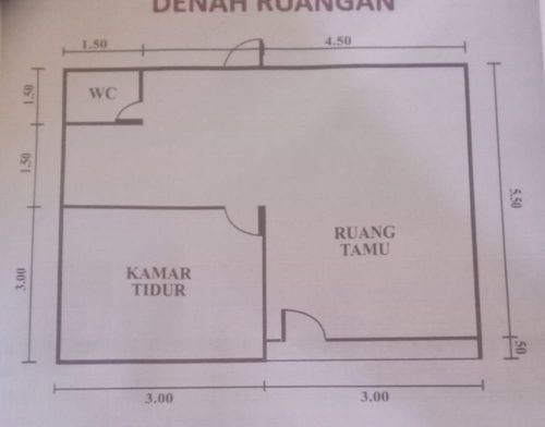 foto denah rumah tipe 36/72 perumahan Aries suta permai