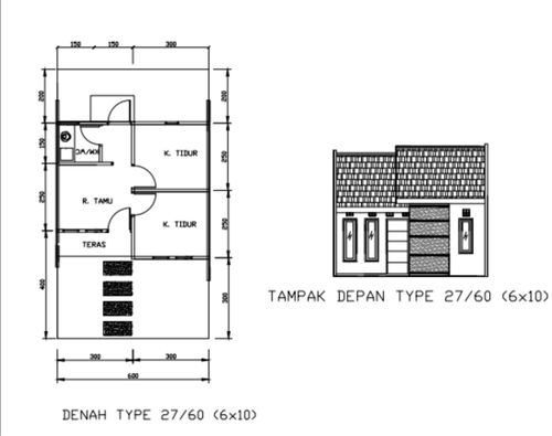 foto denah rumah tipe 27/60 perumahan Graha Bakti Persada