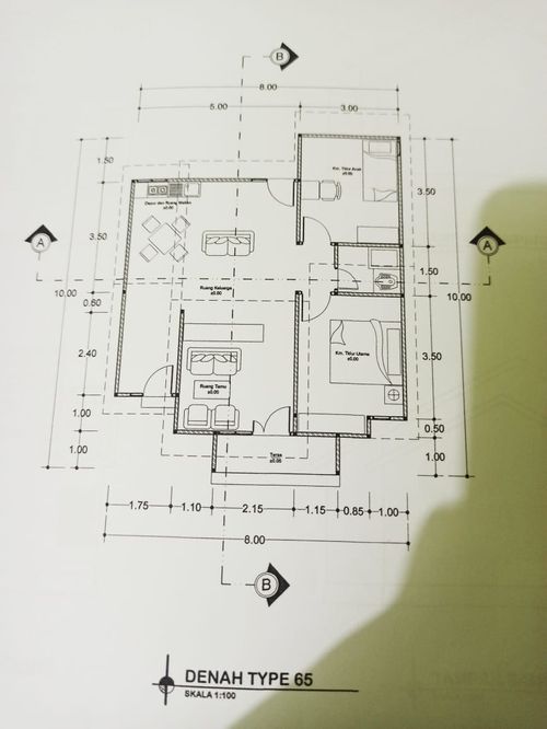 foto denah rumah tipe 65 perumahan Permai 4