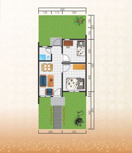 foto denah rumah tipe 30/60 perumahan BUMI CEMARA