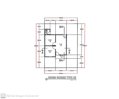 foto denah rumah tipe 36 perumahan MUTIARA HELENA WATUTUMOU