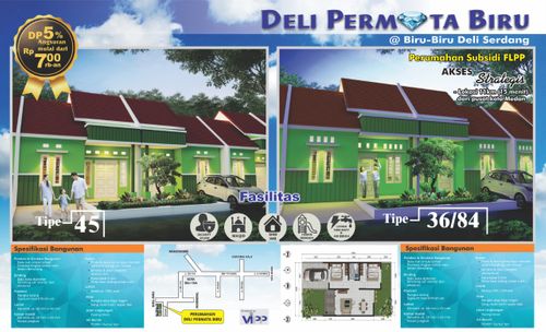 foto denah rumah tipe 36/72 perumahan DELI PERMATA BIRU