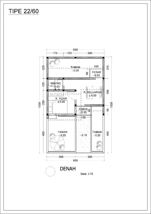 foto denah rumah tipe 22/60 (2) perumahan Grand Cendana Residence