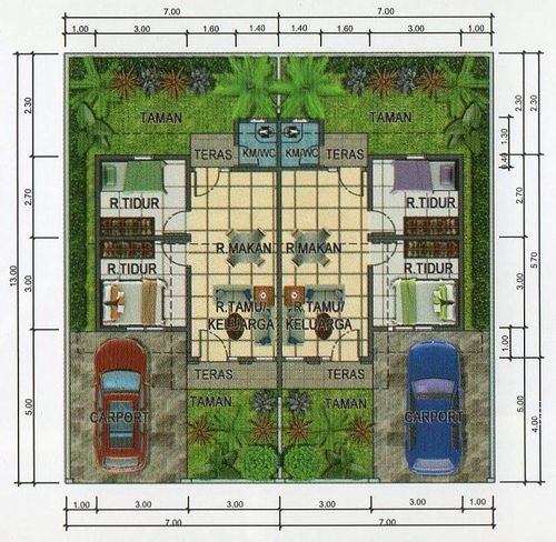 foto denah rumah tipe 36/91 perumahan Taman Permata Indah 3