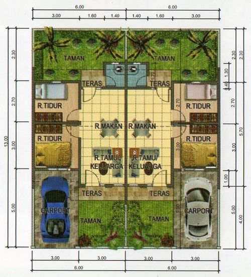 foto denah rumah tipe 36/78 perumahan Taman Permata Indah 3