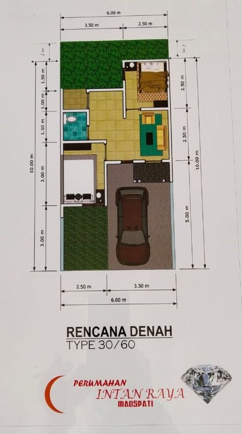 foto denah rumah tipe 30 / 72 perumahan perumahan intan raya 