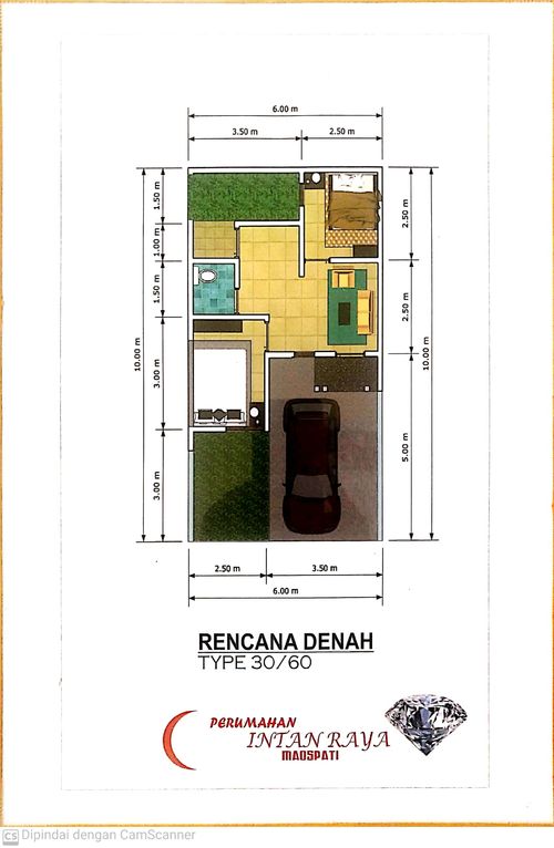 foto denah rumah tipe 30 / 60 perumahan perumahan intan raya 