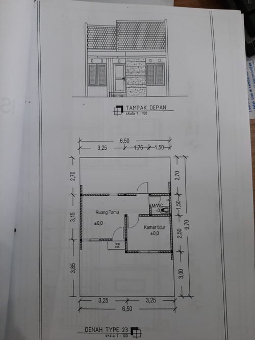 foto denah rumah tipe 23/63 perumahan Malang Bhayangkara Residence