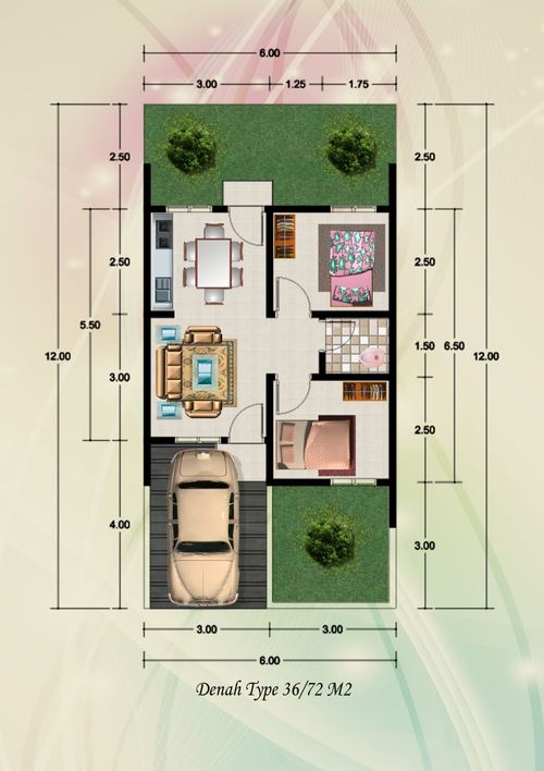 foto denah rumah tipe Arsya perumahan BALOKANG ALFAR REGENCY