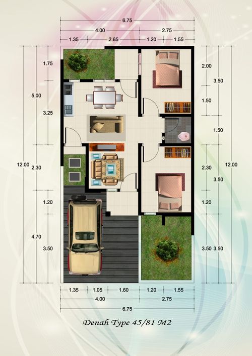 foto denah rumah tipe Belvina perumahan BALOKANG ALFAR REGENCY
