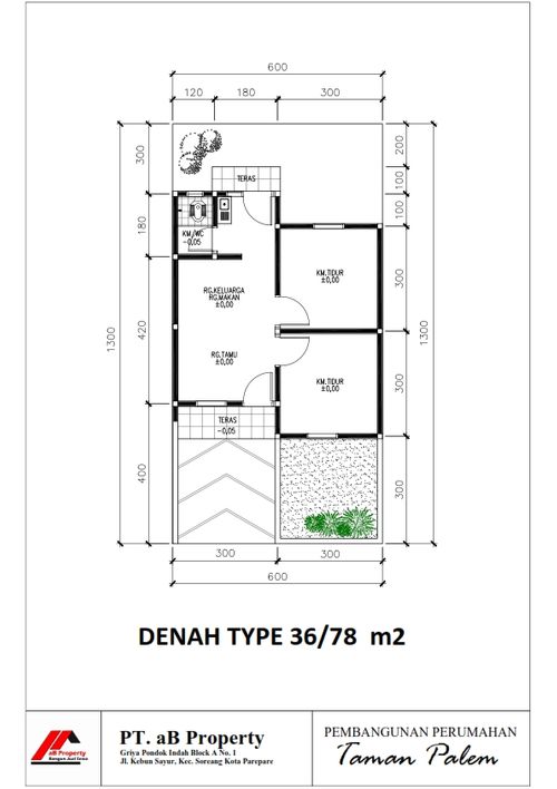 foto denah rumah tipe Rumah Tapak perumahan Taman Palem