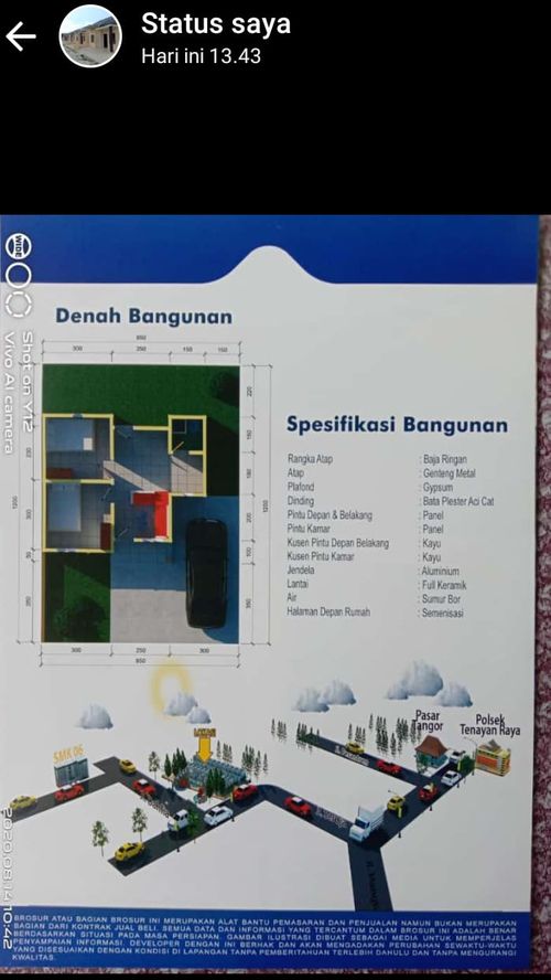 foto denah rumah tipe RSH 36 perumahan permata garden 2