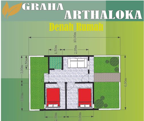foto denah rumah tipe Rumah Tapak Sejahtera perumahan GRAHA ARTHALOKA
