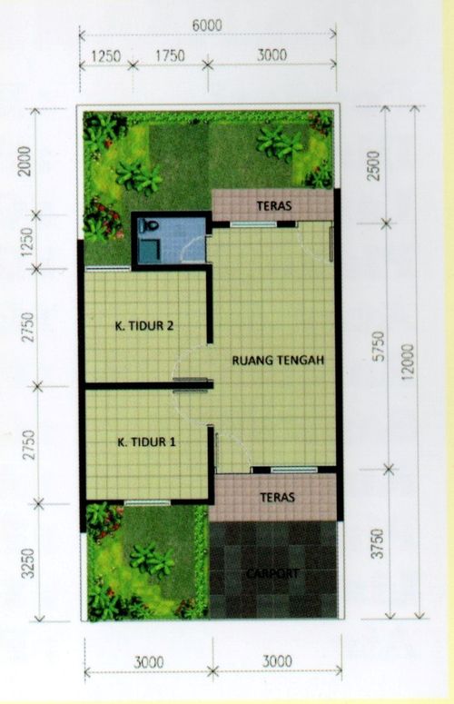foto denah rumah tipe 36/72 perumahan PESONA NATAR RESIDENCE