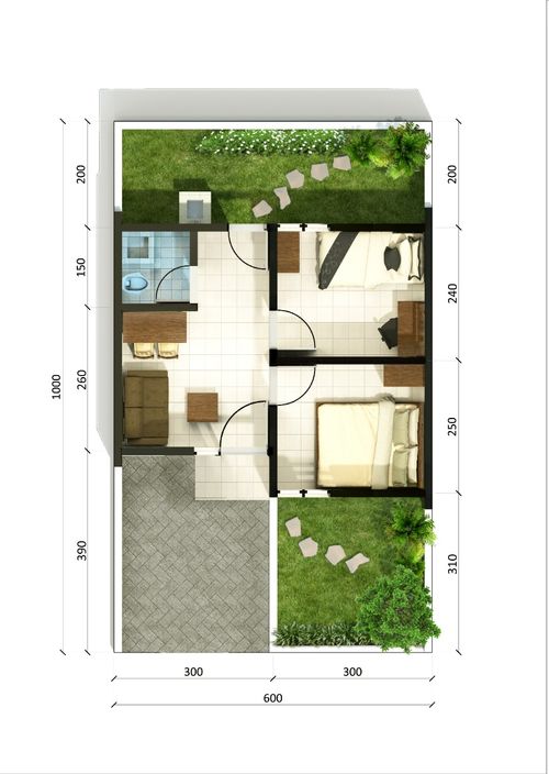 foto denah rumah tipe 27/60 perumahan Pilar residence