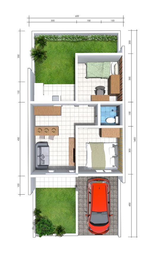foto denah rumah tipe 40/84 perumahan Pilar residence