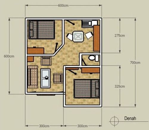 foto denah rumah tipe 36 perumahan BUKIT CITRA KENCANA