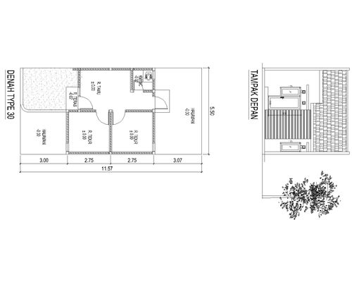 foto denah rumah tipe SUBSIDI perumahan BUMI CARUBAN ASRI