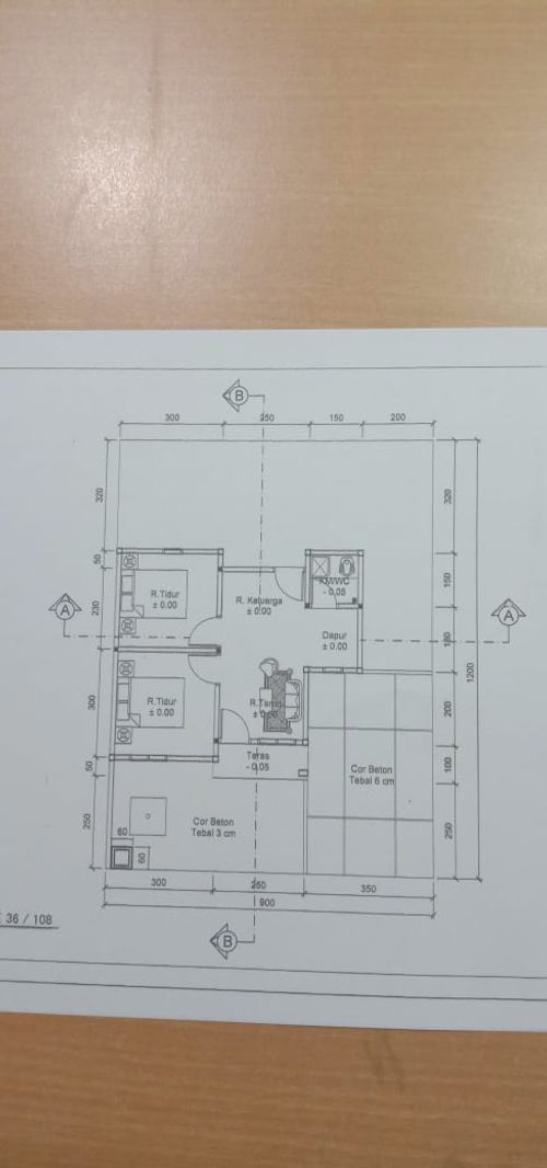 foto denah rumah tipe RSH 36 perumahan permata garden 1