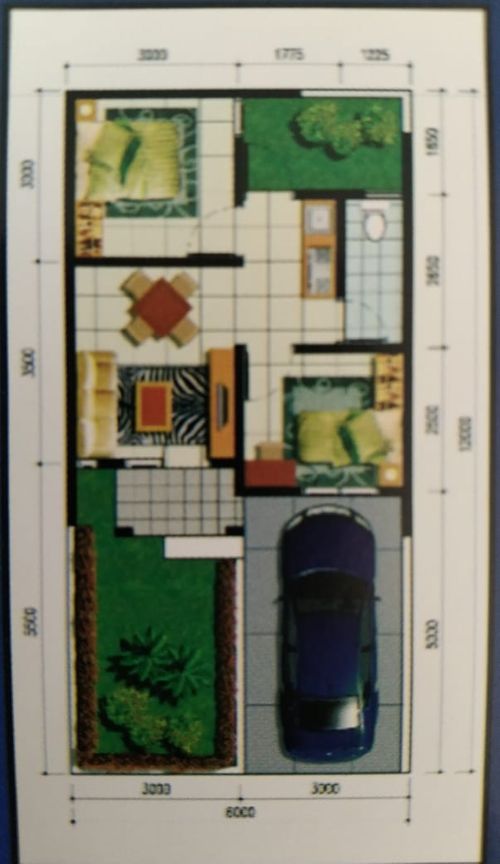 foto denah rumah tipe 45/75 perumahan BUKIT RANTAU INDAH RESIDENCE