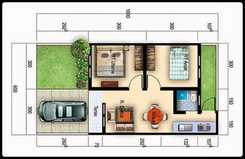 foto denah rumah tipe RSH SUBSIDI perumahan SAGO PERMAI