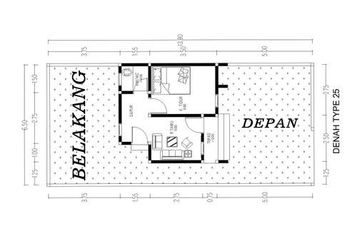 foto denah rumah tipe 35 perumahan BUKIT CITRA KENCANA