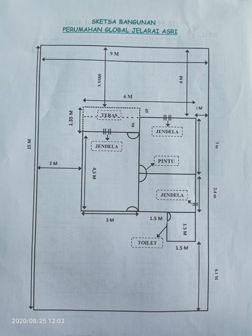 foto denah rumah tipe 36 perumahan GLOBAL JELARAI ASRI