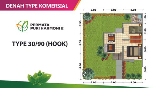foto denah rumah tipe 30/90 KOM 239.180.500 perumahan Permata Puri Harmoni 2